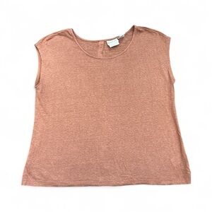 Rachel Zoe Top With Button Up Back, Size M, 100% Linen, Light Cinnamon, Like New